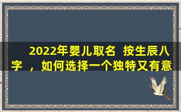 2022年婴儿取名  按生辰八字  ，如何选择一个独特又有意义的名字
